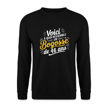 46-year-old bogosse - Unisex Sweatshirt - black - Front - Alina (178cm) & Michal (187cm)