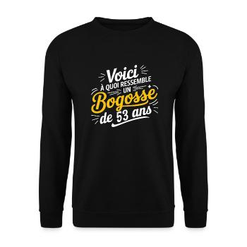 53-year-old bogosse - Unisex Sweatshirt - black - Front - Alina (178cm) & Michal (187cm)