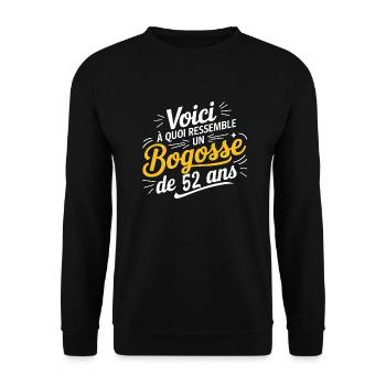 52-year-old bogosse - Unisex Sweatshirt - black - Front - Alina (178cm) & Michal (187cm)