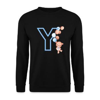 Blue Letter Y Bear - Unisex Sweatshirt - black - Front - Alina (178cm) & Michal (187cm)