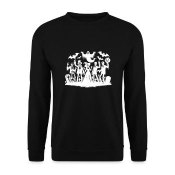 Fête drôle d’Halloween avec zombie et fantômes - Sweat-shirt Unisexe - noir - Devant - Alina (178cm) & Michal (187cm)