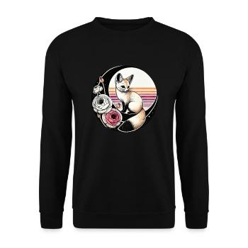 Fennec Fox - Unisex Sweatshirt - black - Front - Alina (178cm) & Michal (187cm)