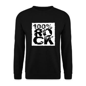 100 % Prozent Rock Heavy Metal Musik Text Logo Fun - Unisex Pullover - Schwarz - Vorne - Alina (178cm) & Michal (187cm)