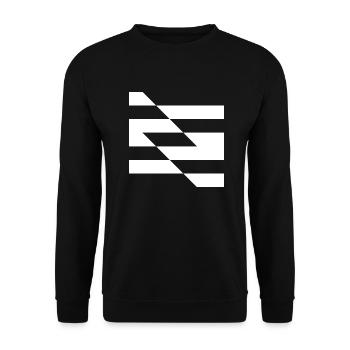 geometrische Linien formen Design - Unisex Pullover - Schwarz - Vorne - Alina (178cm) & Michal (187cm)