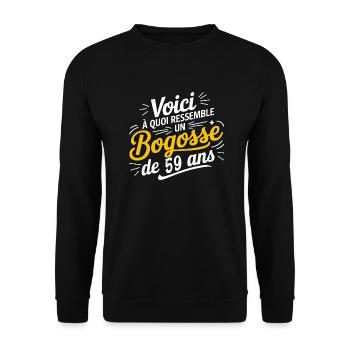59 Year Old Bogosse - Unisex Sweatshirt - black - Front - Alina (178cm) & Michal (187cm)