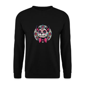 Sugar Skull Gift - Unisex Sweatshirt - black - Front - Alina (178cm) & Michal (187cm)