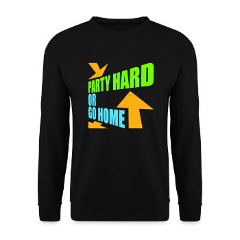 Party Hard Or Go Home Arrows Go Home Logo - Unisex Sweatshirt - black - Front - Alina (178cm) & Michal (187cm)