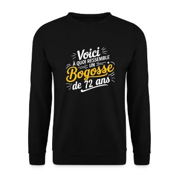 Der 72-jährige Bogosse - Unisex Pullover - Schwarz - Vorne - Alina (178cm) & Michal (187cm)