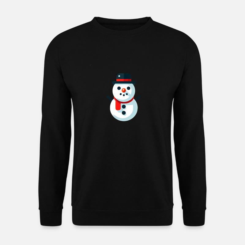 Schneemann mit Schal - Unisex Pullover - Schwarz