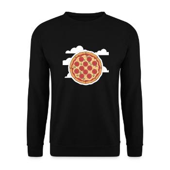 Pizza morceau de pizzeria - Sweat-shirt Unisexe - noir - Devant - Alina (178cm) & Michal (187cm)