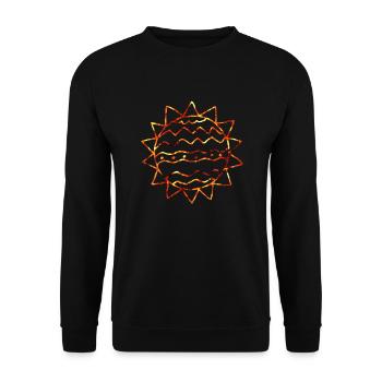 Brennende Feuer Sonne - Unisex Pullover - Schwarz - Vorne - Alina (178cm) & Michal (187cm)
