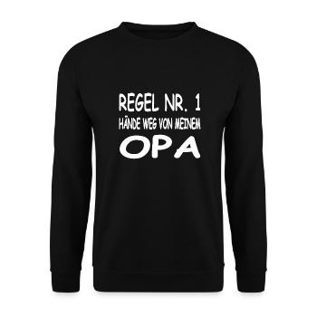 Opa - Unisex Pullover - Schwarz - Vorne - Alina (178cm) & Michal (187cm)