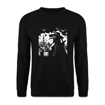 doctor plague and the ravens - Unisex Sweatshirt - black - Front - Alina (178cm) & Michal (187cm)