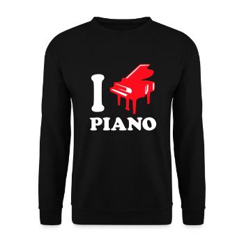 I Love Piano Piano Heart Music Instrument Love - Unisex Sweatshirt - black - Front - Alina (178cm) & Michal (187cm)