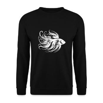 Prächtiger Kampffisch Gattung Labyrinthfisch - Unisex Pullover - Schwarz - Vorne - Alina (178cm) & Michal (187cm)