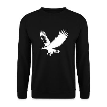 Aigle vers le haut avec d’énormes ailes dans le vent - Sweat-shirt Unisexe - noir - Devant - Alina (178cm) & Michal (187cm)