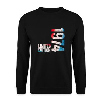 1974 Limited Edition Birthday Gift 1974 - Unisex Sweatshirt - black - Front - Alina (178cm) & Michal (187cm)