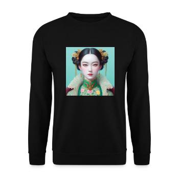 Fille papillon - Sweat-shirt Unisexe - noir - Devant - Alina (178cm) & Michal (187cm)