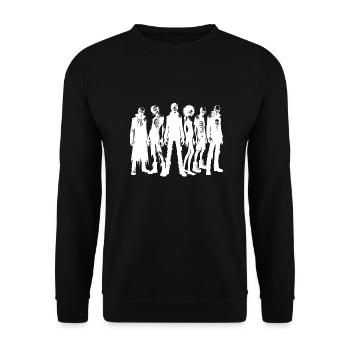 Lustige Halloween Zombie Party Gruppe - Unisex Pullover - Schwarz - Vorne - Alina (178cm) & Michal (187cm)