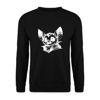 Creepy Cute Bat Baby Pencil Sketch - Unisex Sweatshirt - black - Front - Alina (178cm) & Michal (187cm)