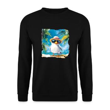 Holidays under palm trees: pure relaxation - Unisex Sweatshirt - black - Front - Alina (178cm) & Michal (187cm)