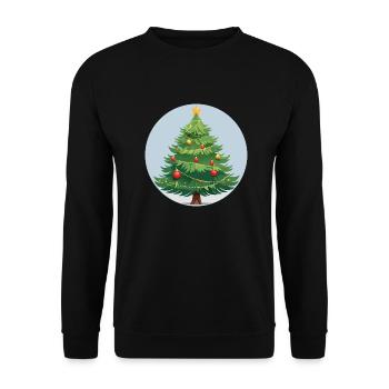 Weihnachtsbaum - Unisex Pullover - Schwarz - Vorne - Alina (178cm) & Michal (187cm)