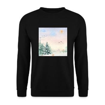 Winter Wonderland Snowy Landscape - Unisex Sweatshirt - black - Front - Alina (178cm) & Michal (187cm)