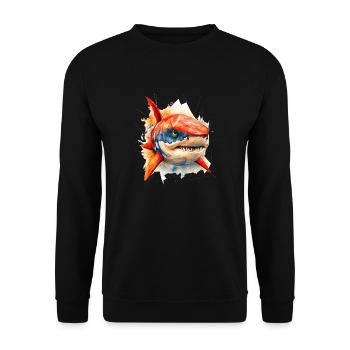 Requin, la puissance à l'état pur. - Sweat-shirt Unisexe - noir - Devant - Alina (178cm) & Michal (187cm)