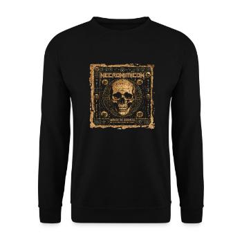 Necronomicon Occult Skulls Cosmic Horror Lovecraft - Unisex Sweatshirt - black - Front - Alina (178cm) & Michal (187cm)
