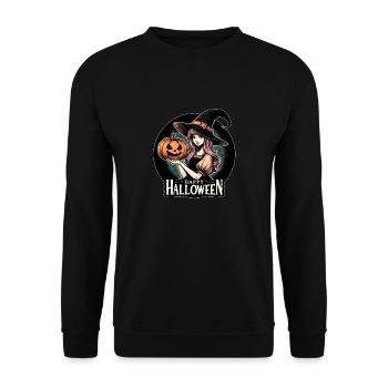 Bonne sorcière d’Halloween - Sweat-shirt Unisexe - noir - Devant - Alina (178cm) & Michal (187cm)