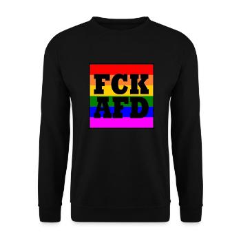 Fck afd - Unisex Sweatshirt - black - Front - Alina (178cm) & Michal (187cm)