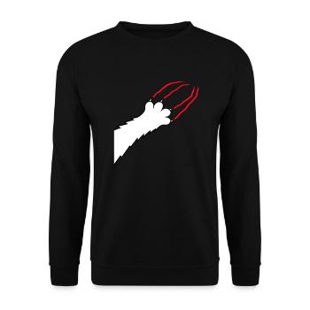 Chats, Griffes, Pattes, Pattes, Griffes, Griffures, Rayures - Sweat-shirt Unisexe - noir - Devant - Alina (178cm) & Michal (187cm)