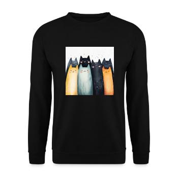 Chats souriants - Sweat-shirt Unisexe - noir - Devant - Alina (178cm) & Michal (187cm)