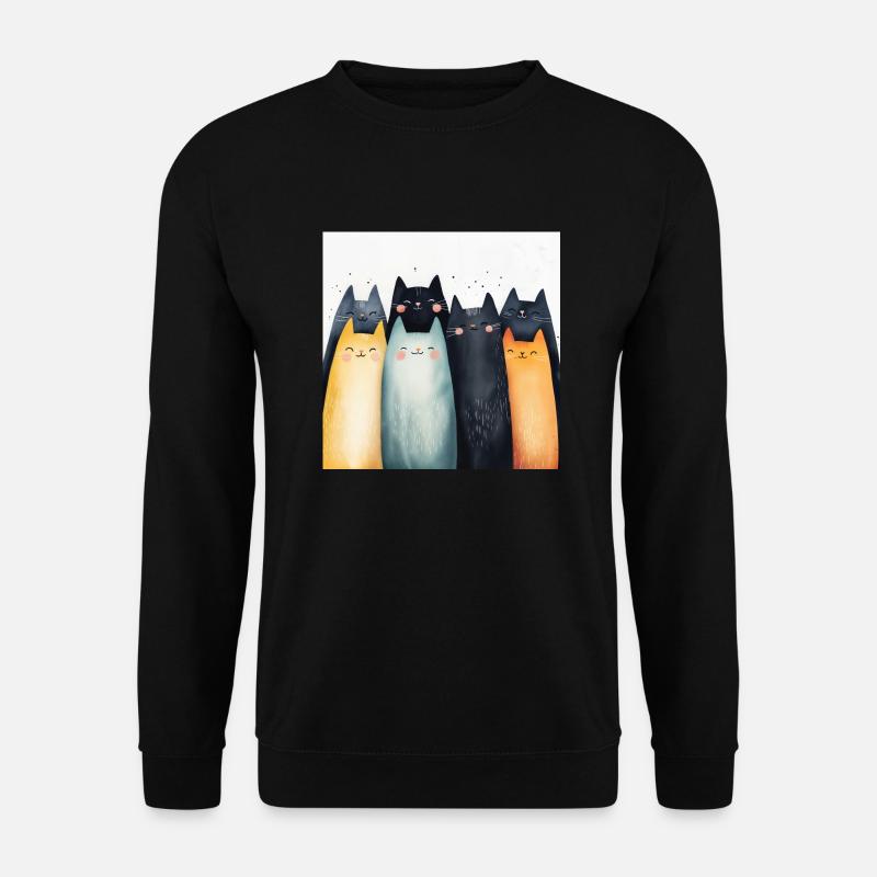 Smiling Cats - Unisex Sweatshirt - black