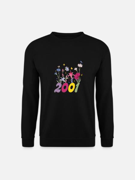 Year of birth 2001 wildflowers - Unisex Sweatshirt - black