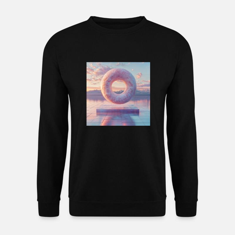 3D schwebender Donut - Unisex Pullover - Schwarz