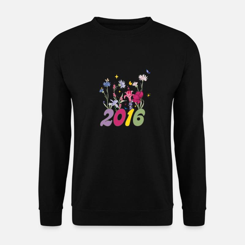 Geburtsjahr 2016 Wildblumen - Unisex Pullover - Schwarz