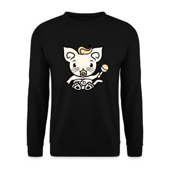 Bébé chat mignon sucette chaton hochet enfant - Sweat-shirt Unisexe - noir - Devant - Alina (178cm) & Michal (187cm)