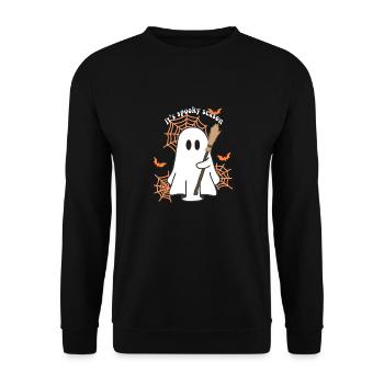 Spooky Season Ghost - Unisex Sweatshirt - black - Front - Alina (178cm) & Michal (187cm)