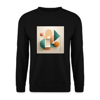 Modern Geometric Abstract Art Design - Unisex Sweatshirt - black - Front - Alina (178cm) & Michal (187cm)