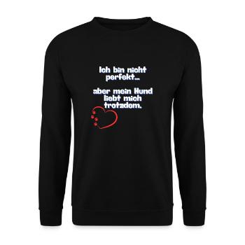 Nicht perfekt - Unisex Pullover - Schwarz - Vorne - Alina (178cm) & Michal (187cm)