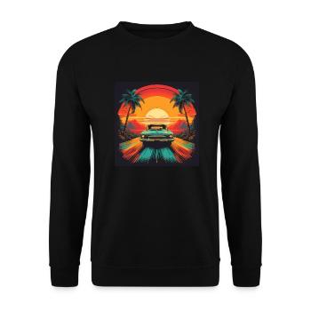 Retro Sunset Drive - Unisex Sweatshirt - black - Front - Alina (178cm) & Michal (187cm)