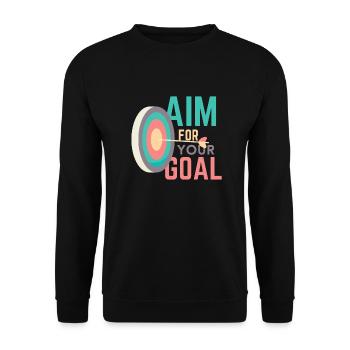 Aim for your Goal - Unisex Sweatshirt - black - Front - Alina (178cm) & Michal (187cm)