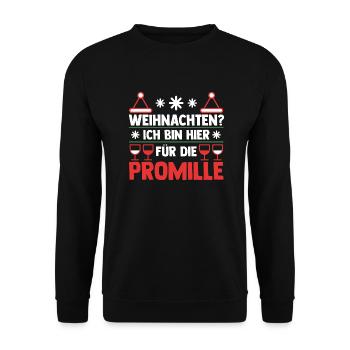 Weihnachtsmann Weihnachtsfest Weihnachten Glühwein - Unisex Pullover - Schwarz - Vorne - Alina (178cm) & Michal (187cm)