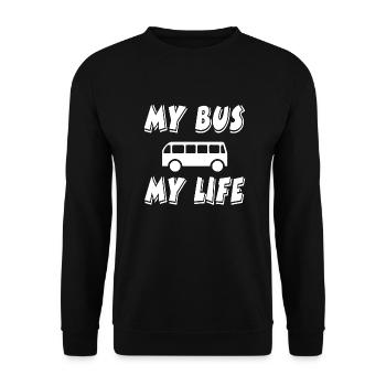 Bus - Unisex Pullover - Schwarz - Vorne - Alina (178cm) & Michal (187cm)