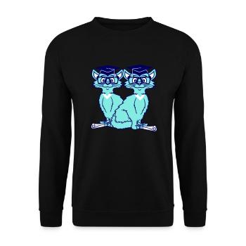 Katzen College Abschluss Schulabschluss Bestanden - Unisex Pullover - Schwarz - Vorne - Alina (178cm) & Michal (187cm)