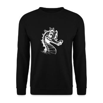 Croquis de l’insigne de crayon rugueux de l’hippocampe pour enfants - Sweat-shirt Unisexe - noir - Devant - Alina (178cm) & Michal (187cm)