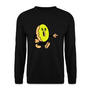 donut comic funny - Unisex Pullover - Schwarz - Vorne - Alina (178cm) & Michal (187cm)