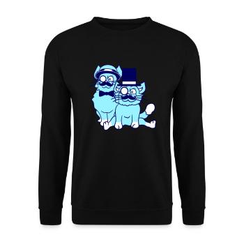 2 Sir Cats Mr. Cylinder Deux Monocle Team Rich - Sweat-shirt Unisexe - noir - Devant - Alina (178cm) & Michal (187cm)
