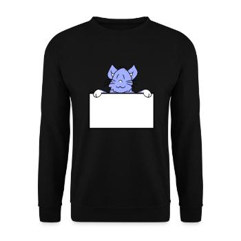Hübsche Kleine Katze Guckt Versteckt Hinter Mauer - Unisex Pullover - Schwarz - Vorne - Alina (178cm) & Michal (187cm)